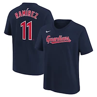 T-shirt avec nom et numéro du joueur à domicile Nike Jose Ramirez des Cleveland Guardians, bleu marine