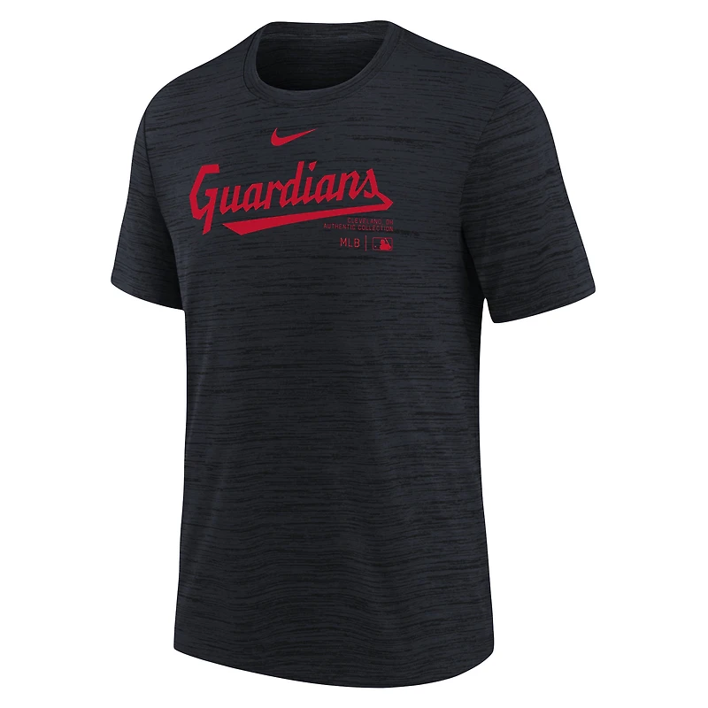 T-shirt Nike bleu marine Cleveland Guardians Authentic Collection Practice Performance pour jeune