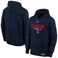 Youth Nike Navy Cleveland Guardians Authentic Collection Therma-FIT Hoodie