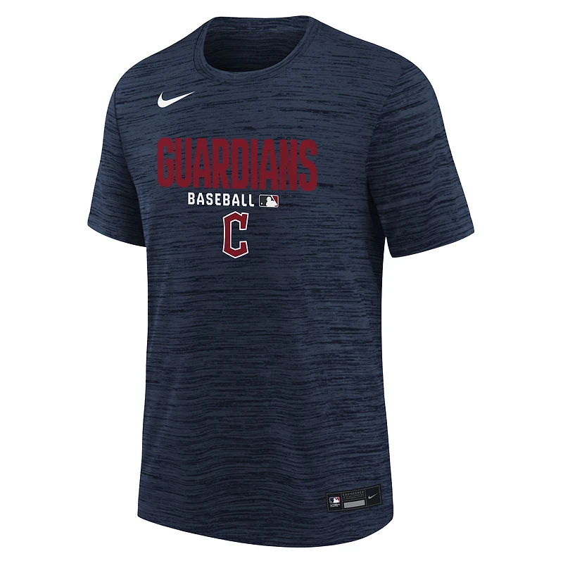 Youth Nike Navy Cleveland Guardians Authentic Collection Velocity Dri-FIT T-Shirt