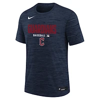 Youth Nike Navy Cleveland Guardians Authentic Collection Velocity Dri-FIT T-Shirt