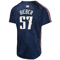 Maillot Nike Shane Bieber pour jeunes des Cleveland Guardians 2024 City Connect Limited, bleu marine