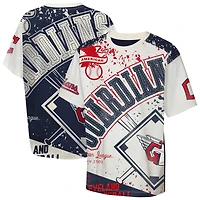 Youth Outerstuff Cream Cleveland Guardians Big League Top Player Bold All-Over-Print T-Shirt