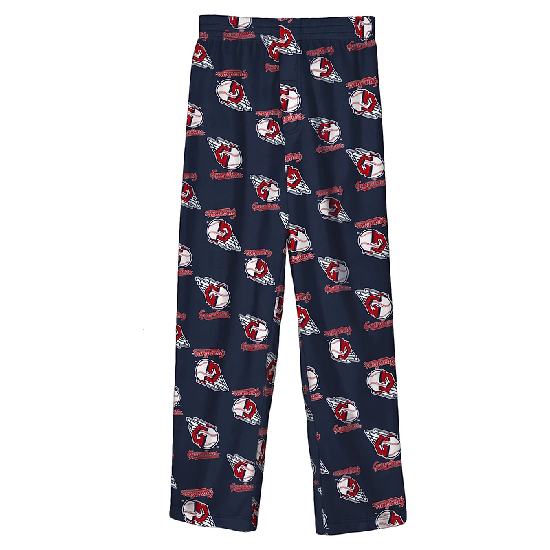 Pantalon bleu marine Outerstuff pour jeunes avec logo intégral de l'équipe Cleveland Guardians
