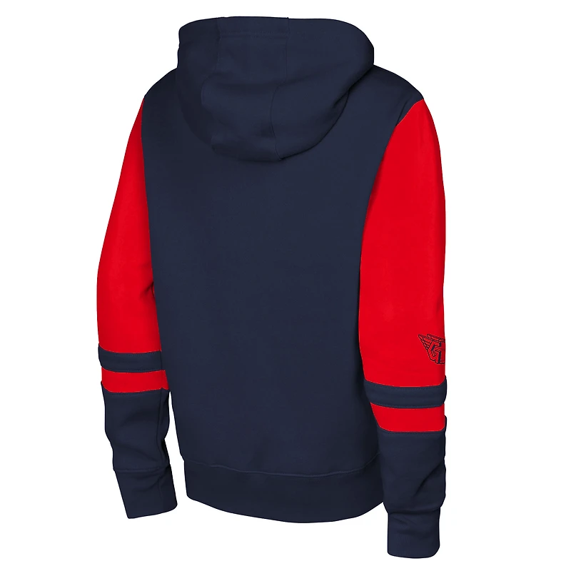 Youth Outerstuff Navy Cleveland Guardians Stadium Colorblock Full-Zip Hoodie