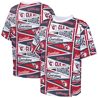 Youth Outerstuff  Red Cleveland Guardians All-Over Pennant T-Shirt