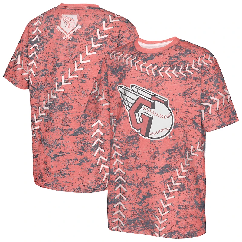 T-shirt rouge pour jeunes Cleveland Guardians Slide Score Bold