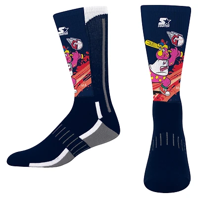 Chaussettes montantes Youth Starter Navy Cleveland Guardians Phenom Mascot Color Splash