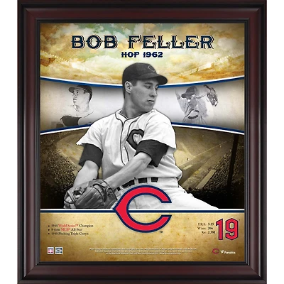 Bob Feller Cleveland Indians Framed 15" x 17" Hall of Fame Career Profile