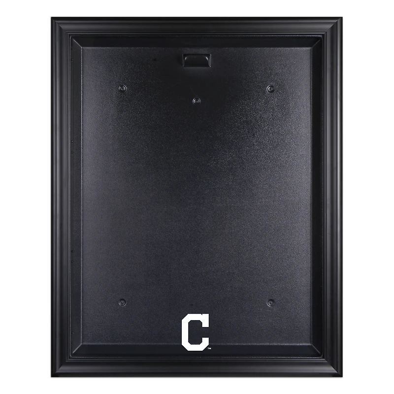 Vitrine de présentation du maillot avec logo encadré noir des Cleveland Indians