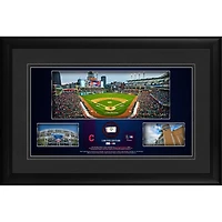 Cleveland Indians Framed 10" x 18" Stadium Panoramic Collage with a Piece of Game-Used Baseball - Limited Edition of 500