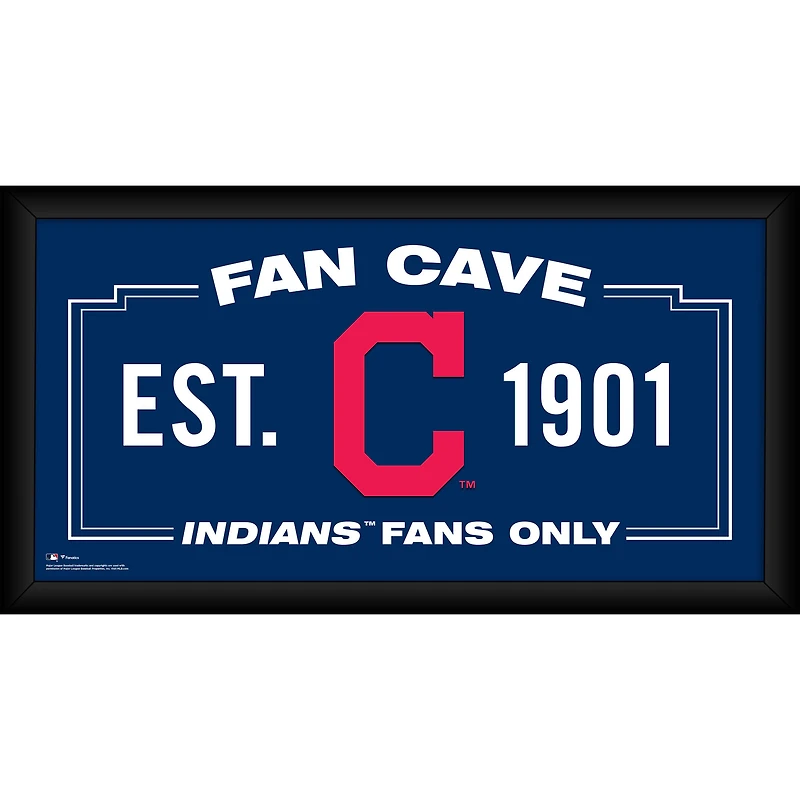 Cleveland Indians Framed 10" x 20" Fan Cave Collage