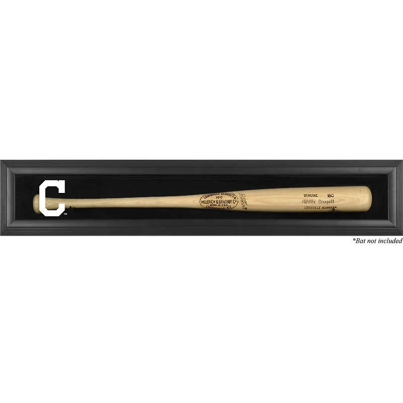 Cleveland Indians Logo Black Framed Single Bat Display Case