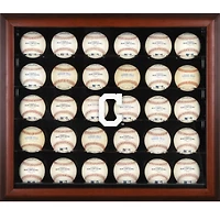 Cleveland Indians Logo Mahogany Framed 30-Ball Display Case