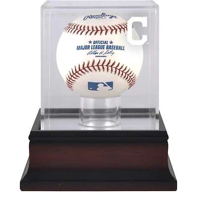 Cleveland Indians Mahogany Baseball Logo Display Case