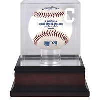 Cleveland Indians Mahogany Baseball Logo Display Case