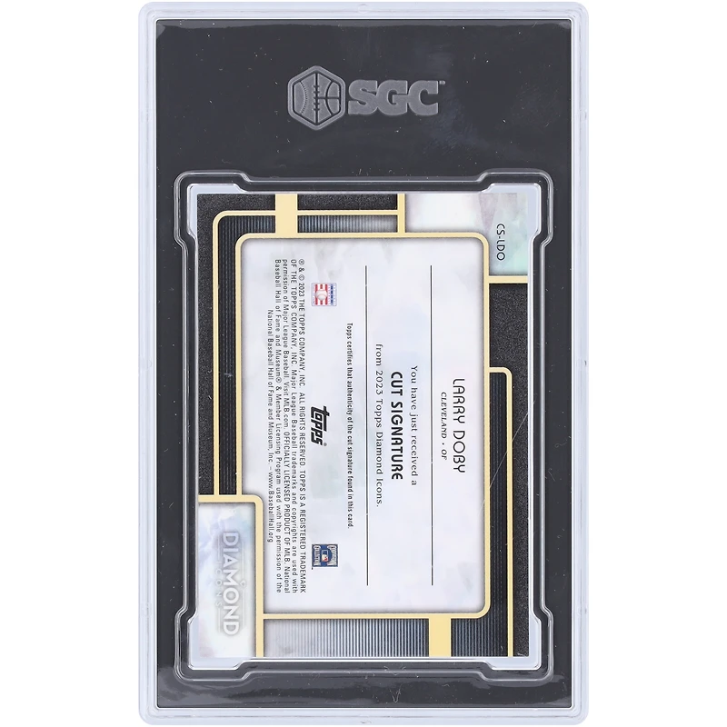 Carte autographiée Topps Diamond Icons Cut Sigs Gold #CS-LDO #1/1 SGC 8.5 de Cleveland Indians, 2023