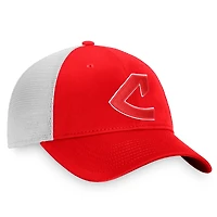 Men's Fanatics Branded Red/White Cleveland Indians Cooperstown Collection Core Trucker Snapback Hat