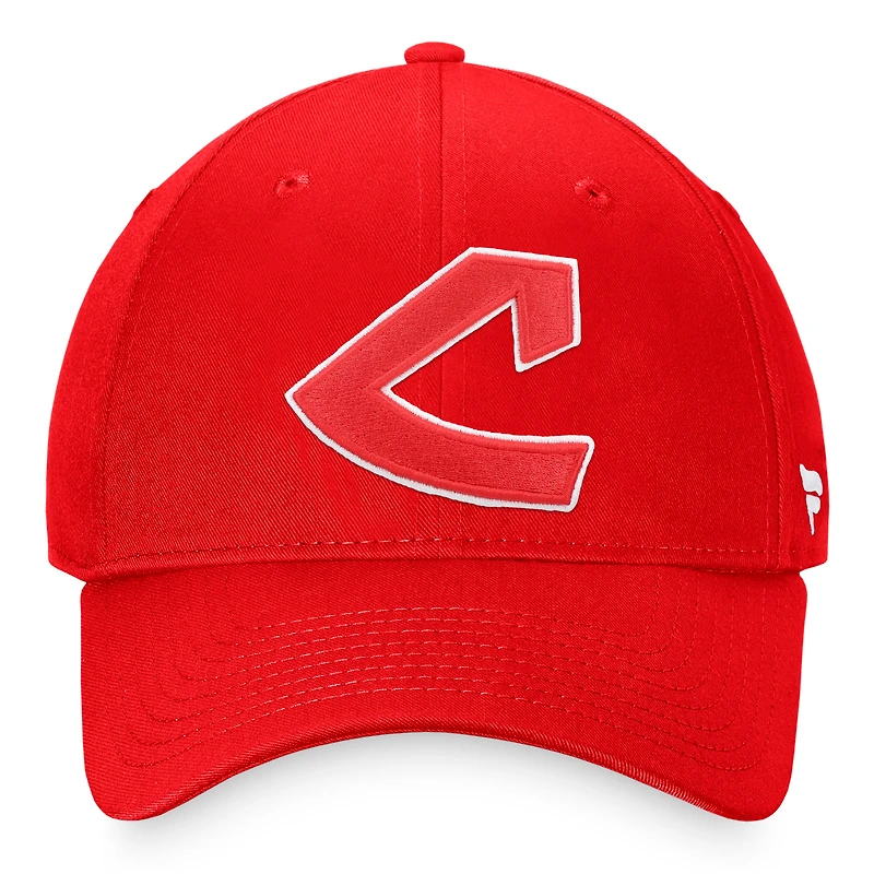 Casquette ajustable rouge de marque Fanatics pour homme de la collection Cooperstown des Cleveland Indians