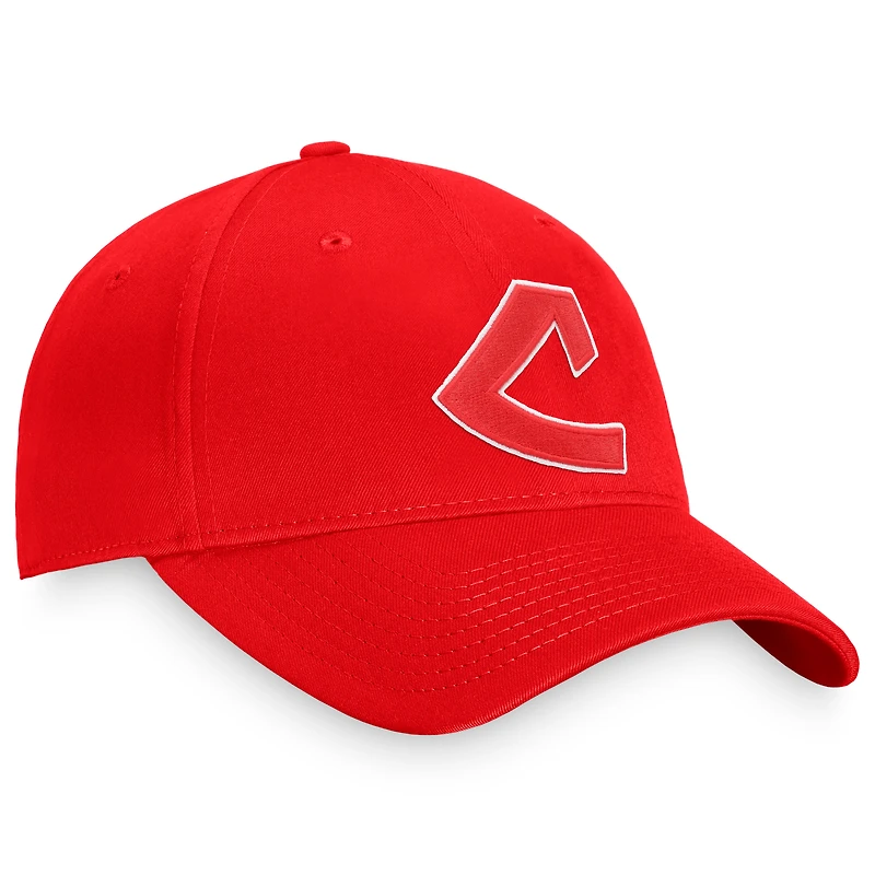 Casquette ajustable rouge de marque Fanatics pour homme de la collection Cooperstown des Cleveland Indians