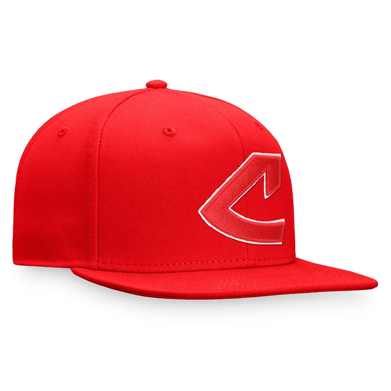 Casquette Snapback rouge de marque Fanatics pour homme de la collection Cooperstown des Cleveland Indians