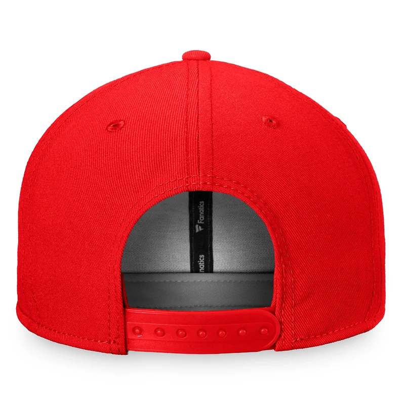 Casquette Snapback rouge de marque Fanatics pour homme de la collection Cooperstown des Cleveland Indians