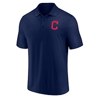 Ensemble polo à logo principal Fanatics pour hommes, bleu marine/rouge, Cleveland Indians