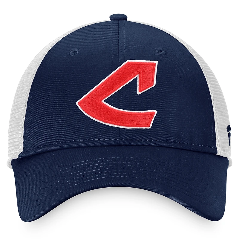 Men's Fanatics Navy Cleveland Indians Cooperstown Collection Core Trucker Adjustable Hat