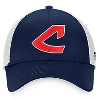 Men's Fanatics Navy Cleveland Indians Cooperstown Collection Core Trucker Adjustable Hat