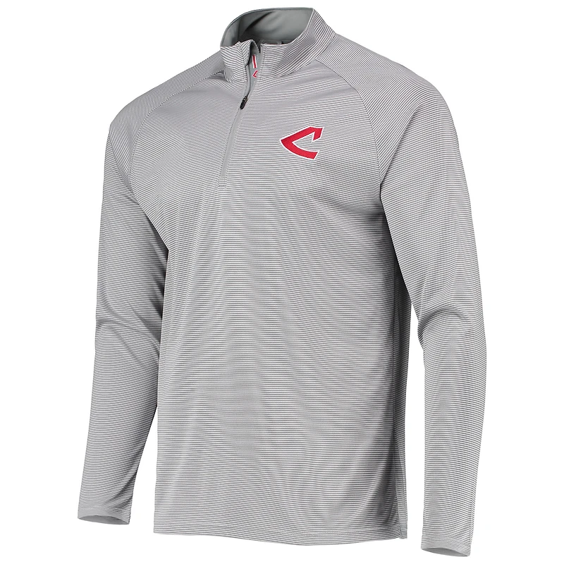 Haut à enfiler quart de zip raglan Levelwear Cleveland Guardians Orion gris pour homme