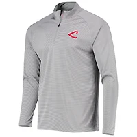 Haut à enfiler quart de zip raglan Levelwear Cleveland Guardians Orion gris pour homme