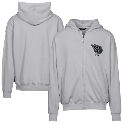 Men's Levelwear  Gray Cleveland Indians Oversized Uphill Digital Camo Full-Zip Hoodie