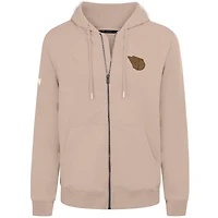 Men's Levelwear  Khaki Cleveland Indians Podium Full-Zip Hoodie