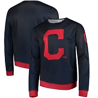 Men's Navy Cleveland Indians Static Rain Pullover Sweater