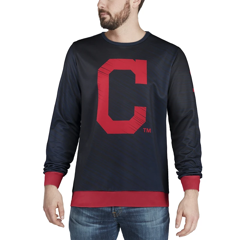 Pull Homme Bleu Marine Cleveland Indians Static Rain