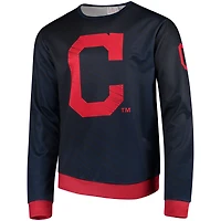 Men's Navy Cleveland Indians Static Rain Pullover Sweater