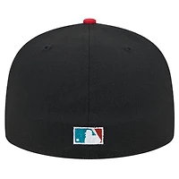 Men's New Era Black Cleveland Indians Cooperstown Collection Retro Spring Training 59FIFTY Fitted Hat