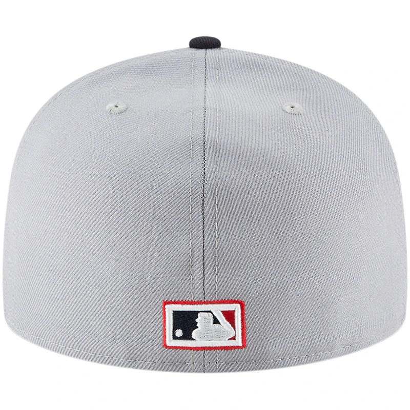 Casquette ajustée New Era 59FIFTY en laine, collection Cooperstown, Cleveland Indians, grise, pour homme