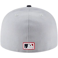 Casquette ajustée New Era 59FIFTY en laine, collection Cooperstown, Cleveland Indians, grise, pour homme