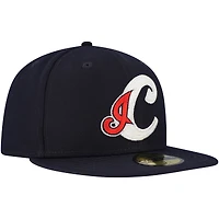 Casquette ajustée Cooperstown Collection Duo Logo 2.0 59FIFTY bleu marine pour homme de Cleveland Indians New Era