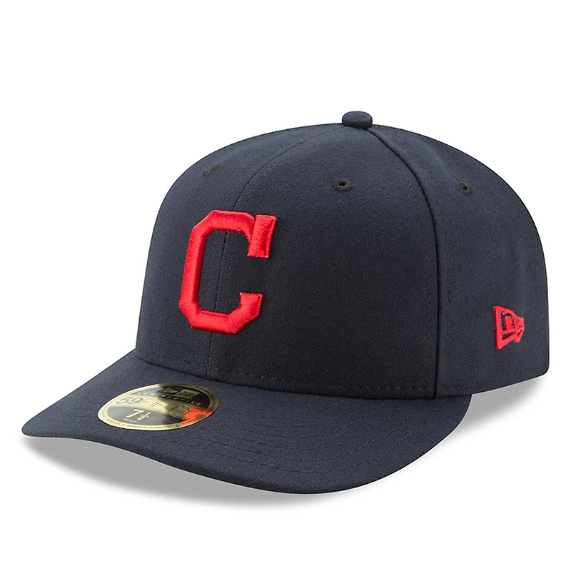 Casquette ajustée 59FIFTY On-Field Low Profile pour homme bleu marine Cleveland Indians Road New Era