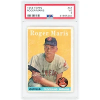 Roger Maris Cleveland Indians 1958 Topps #47 PSA Authenticated 3 Rookie Card