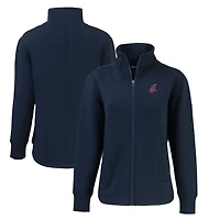 Veste zippée entièrement recyclée Roam Eco pour femme, bleu marine, collection Cooperstown des Cleveland Indians, Cutter & Buck