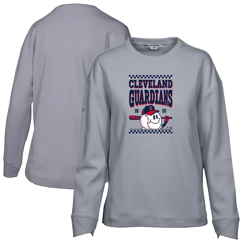 Sweat-shirt inaugural Fiona des Cleveland Indians pour femme de Levelwear, gris