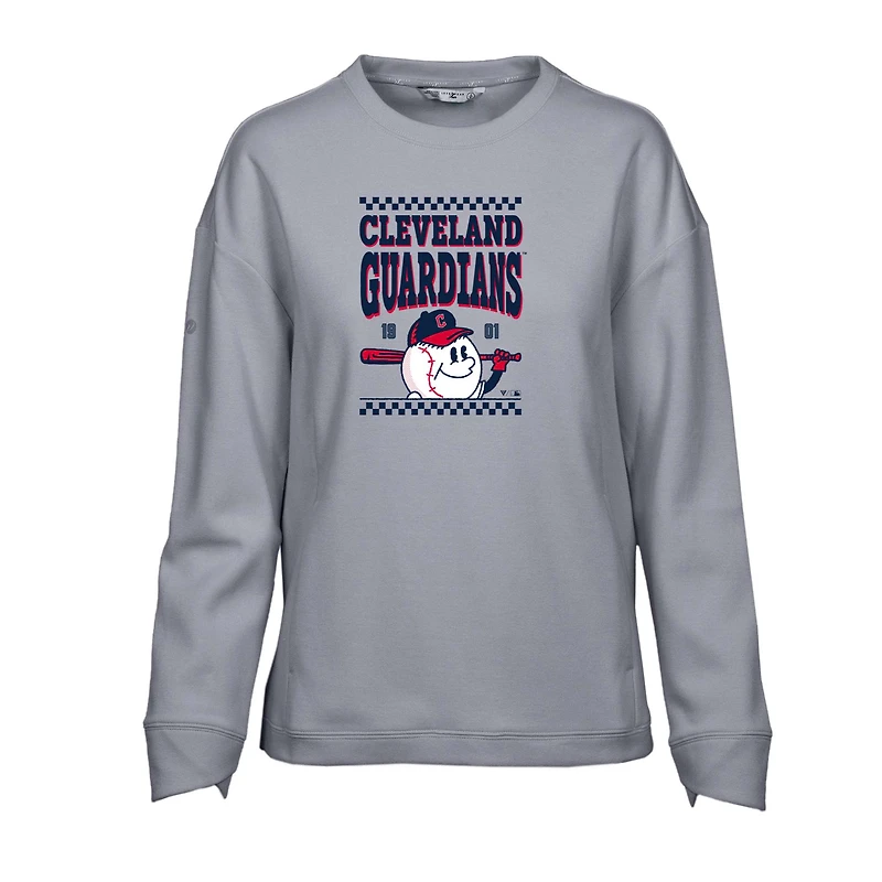 Sweat-shirt inaugural Fiona des Cleveland Indians pour femme de Levelwear, gris