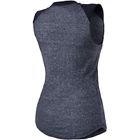 Majestic Threads - Débardeur raglan à trois mélanges bleu marine Cleveland Indians pour femme
