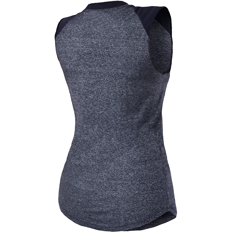Women's Majestic Threads Navy Cleveland Indians Tri-Blend Raglan Muscle Tank Top
