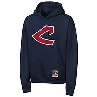 Sweat à capuche rétro Mitchell & Ness bleu marine Cleveland Indians pour enfant