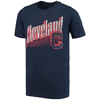 T-shirt bleu marine pour jeunes Indians de Cleveland avec séquence victoires