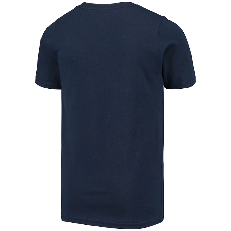 T-shirt bleu marine pour jeunes Indians de Cleveland avec séquence victoires